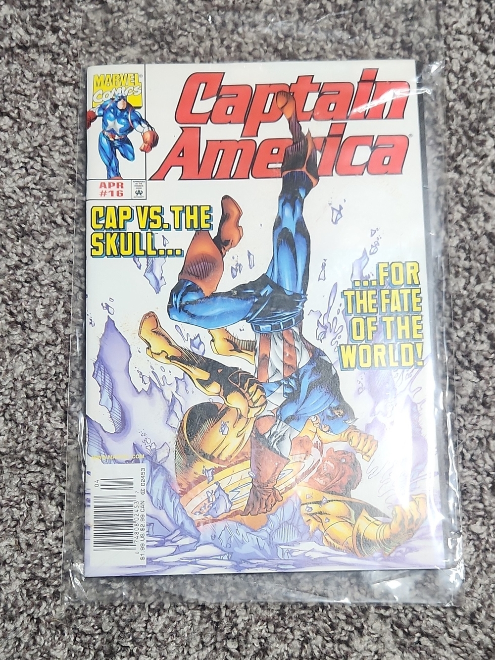 Marvel Captain America Comic Book Cover - Red, Blue, Yellow